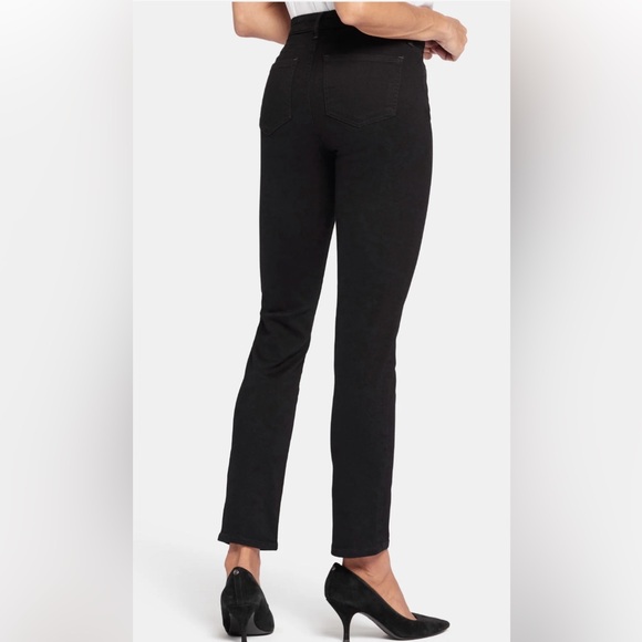 NYDJ Sheri slim black 5 pocket stretch jeans - Picture 2 of 12